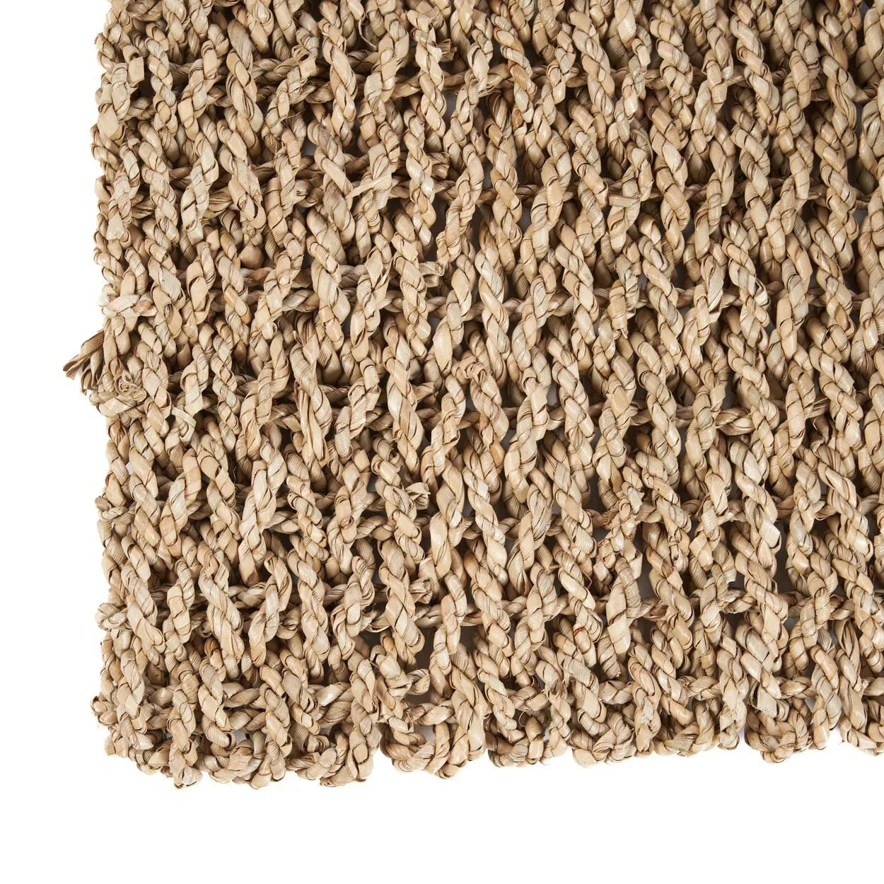 Tapis rectangulaire en sisal tressé naturel beige, 200x70 cm, texture tissée
