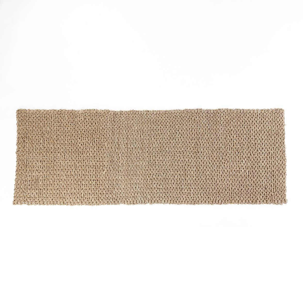 Tapis rectangulaire en sisal tressé naturel beige, 200x70 cm, texture tissée
