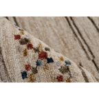 Tapis rectangulaire tissé multicolore en polyester doux avec beige et motifs subtils