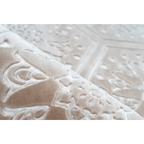 Tapis rectangulaire en velours taupe avec motifs mandala en relief, 120x170 cm