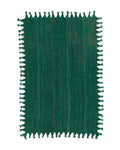 Tapis kilim vert émeraude en laine tissée main, 287x190 cm