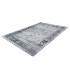 Tapis rectangulaire vintage gris et bleu à motifs floraux, 120x180 cm