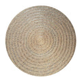 Tapis rond en herbiers marins naturel 150 cm bohème, tapis tressé en jute clair