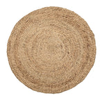 Tapis rond en jacinthe d’eau naturel de 150 cm style bohème avec tressage rond