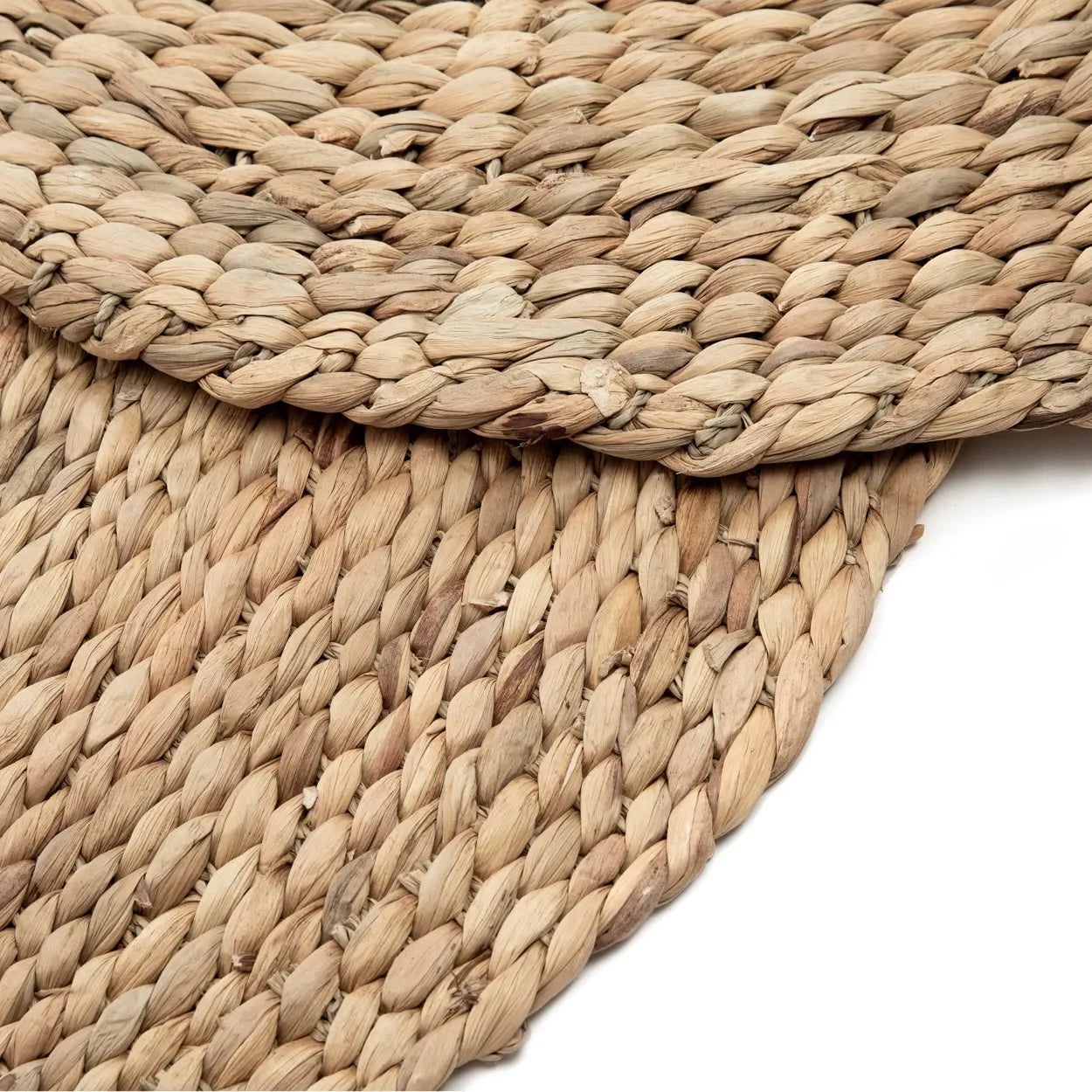 Tapis rond en jacinthe d’eau naturel, style bohème, 150 cm, fibre naturelle