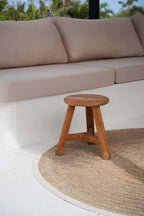 Tapis rond en jonc de mer et coton naturel 200 cm