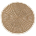 Tapis rond en jonc de mer et coton naturel 200 cm