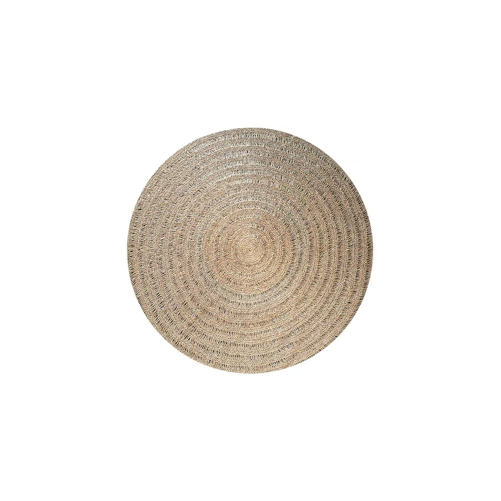 Tapis rond en jonc de mer naturel 100 cm style bohème