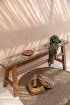 Tapis rond en jonc de mer naturel 100 cm style bohème