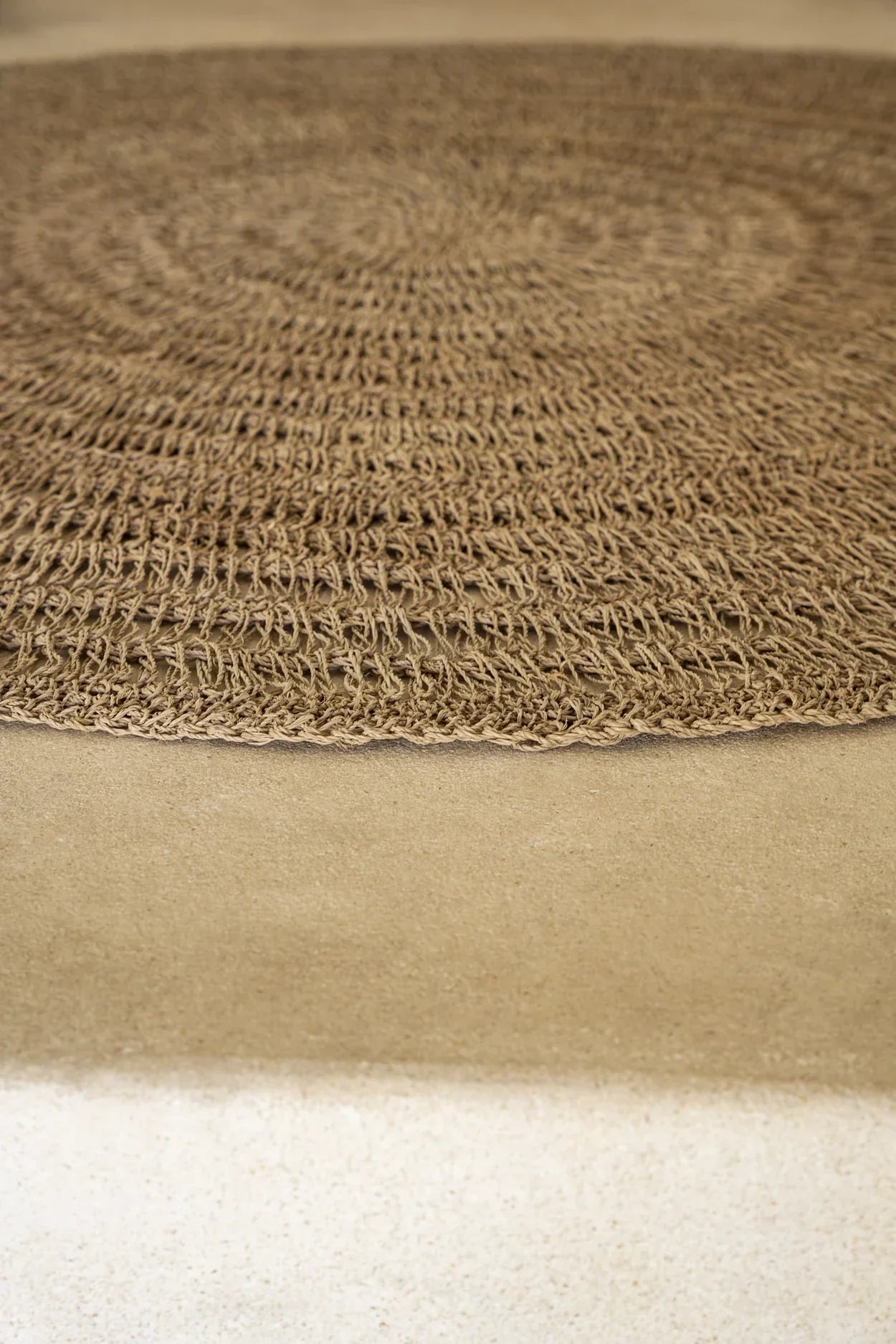 Tapis rond en jonc de mer naturel 100 cm style bohème