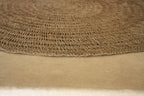 Tapis rond en jonc de mer naturel 100 cm style bohème, crochetage serré et naturel