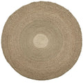 Tapis rond en jonc de mer naturel 200 cm avec tissage beige et texturé