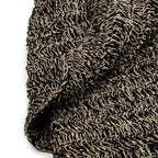 Textured woven fabric du tapis rond en jonc de mer noir 150 cm