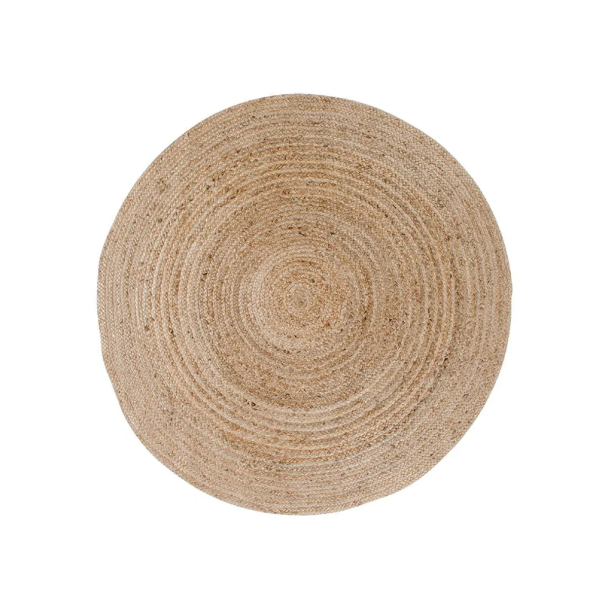 Tapis rond en jute naturelle tressée beige Ø90 cm motifs circulaires