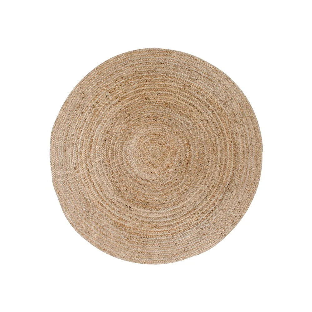 Tapis rond en jute naturelle tressée diamètre 90 cm, idéale décoration écologique