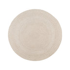 Tapis rond en jute tressé beige sable avec motif spiralé de 120 cm de diamètre