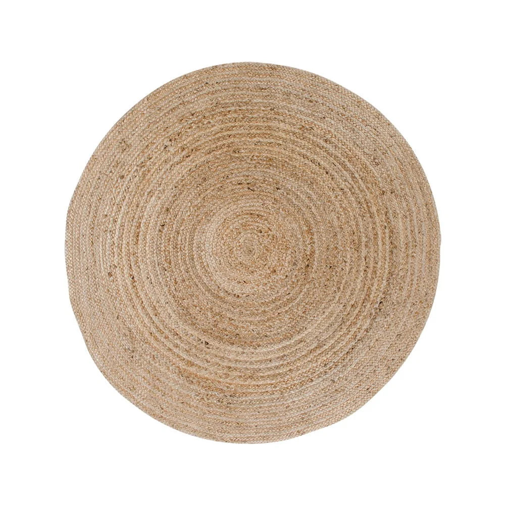 Tapis rond en jute tressée de 120 cm de diamètre pour une décoration naturelle