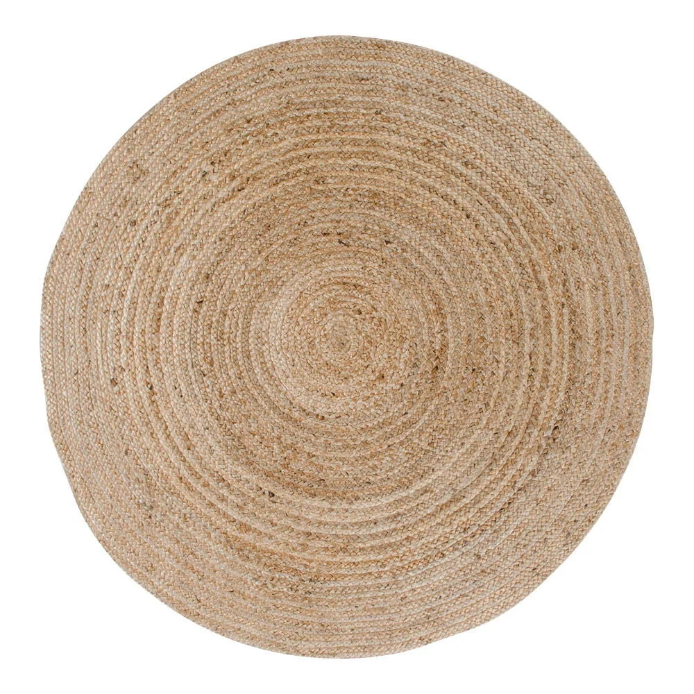 Tapis rond en jute tressée de 180 cm de diamètre pour décoration intérieure nature
