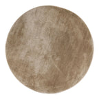 Tapis rond sable en polyester Ø160 cm, beige et texturé doux
