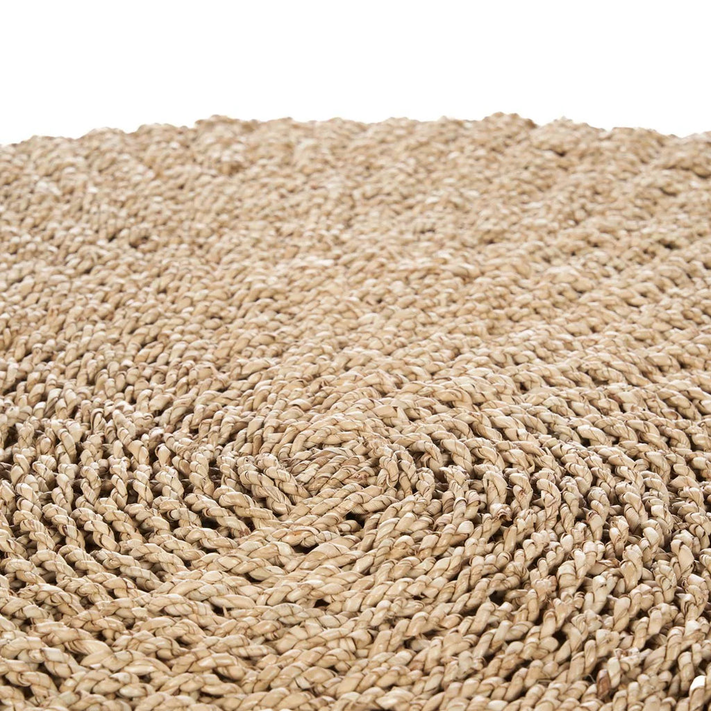 Tapis rond en sisal tressé beige naturel Ø100 cm texturé en spirale