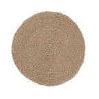 Tapis rond en sisal tressé beige naturel, Ø100 cm, motif spiralé texturé