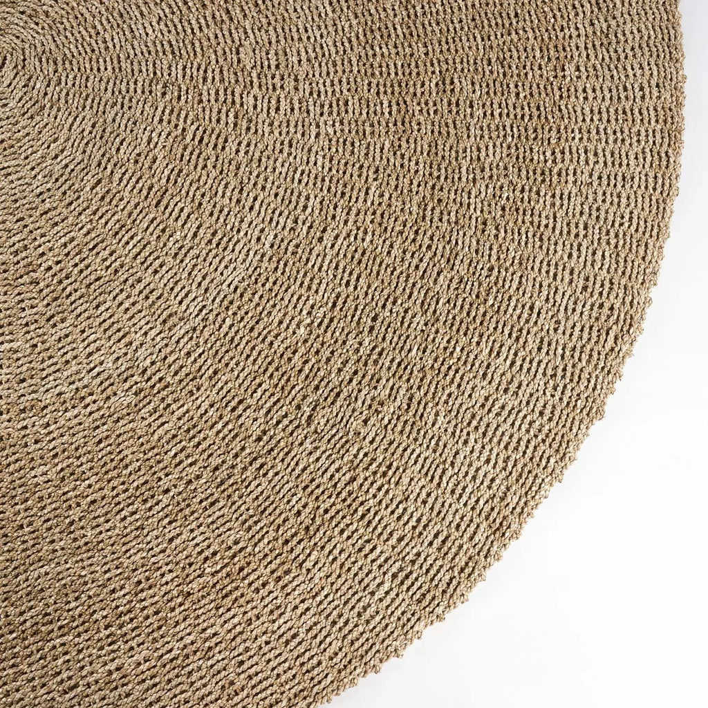 Tapis rond en sisal tressé motif spiralé naturel de 200 cm de diamètre