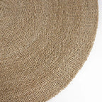 Tapis rond en sisal tressé motif spiralé naturel de 200 cm de diamètre