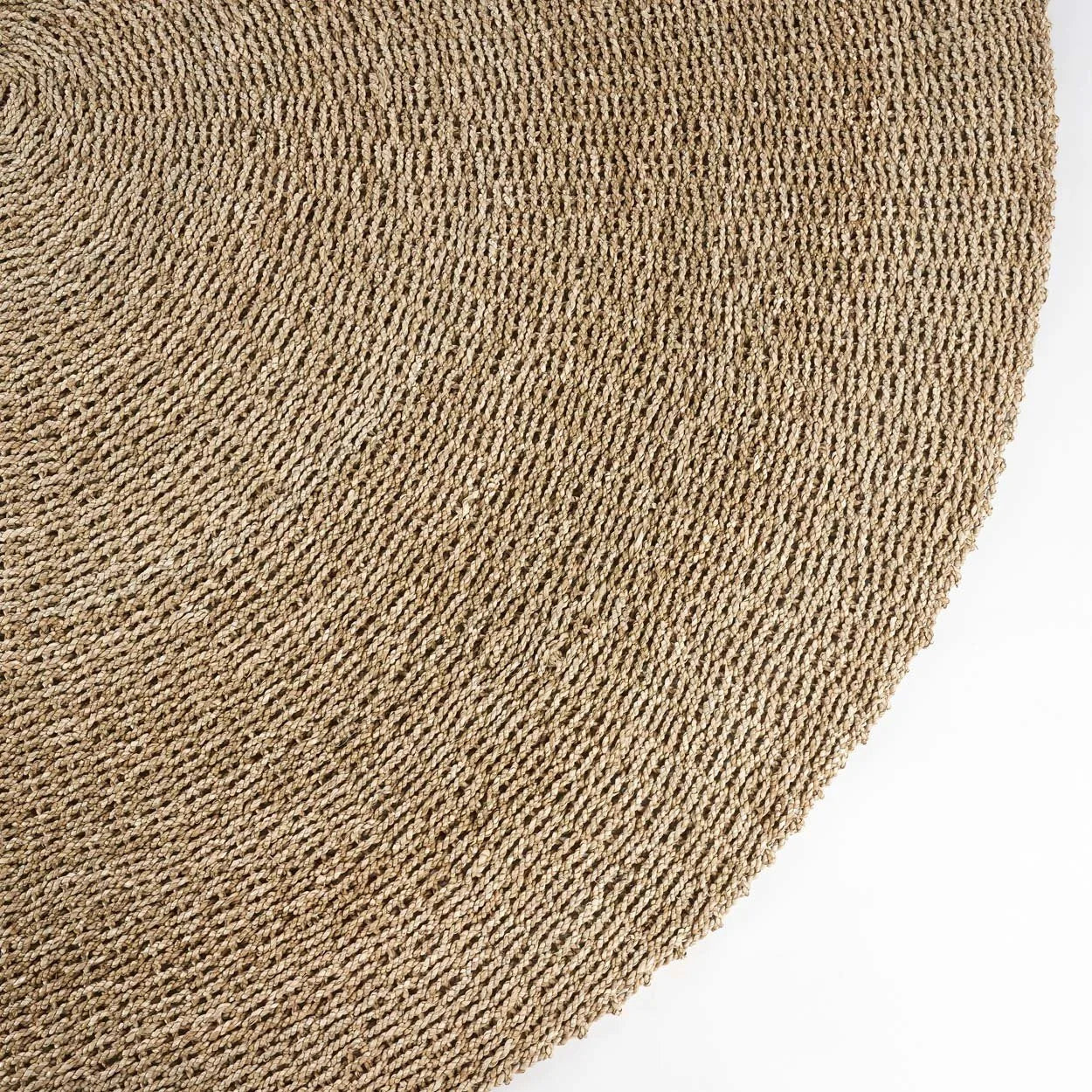 Tapis rond en sisal tressé motif spiralé naturel de 200 cm de diamètre