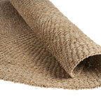 Tapis rond en sisal tressé motif spiralé beige naturel de 200 cm