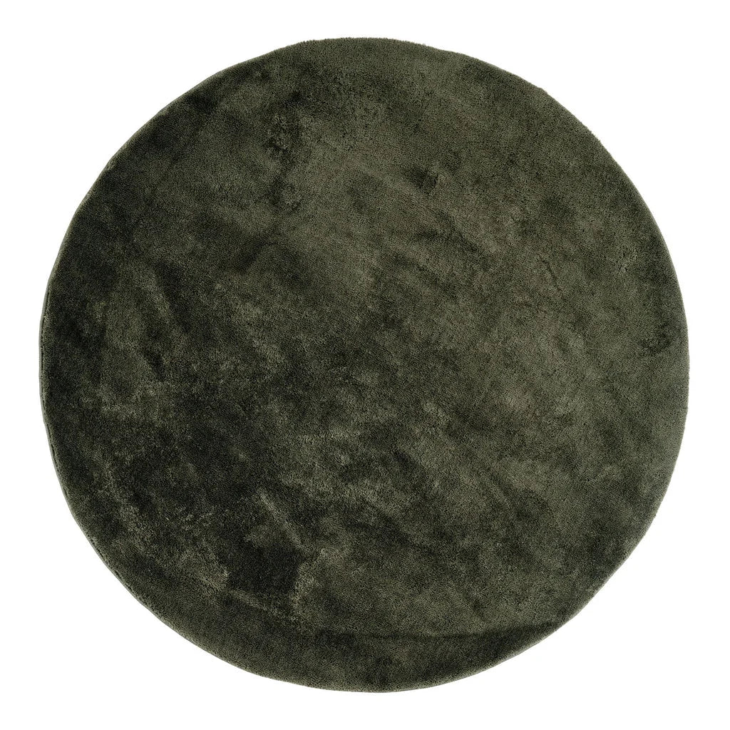 Tapis rond vert en polyester Ø160 cm