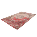 Tapis rectangulaire orné avec design rouge et beige vintage 200cm x 290cm