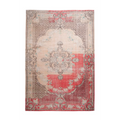 Tapis vintage style antique avec motif orné rouge et crème délavé 200x290cm