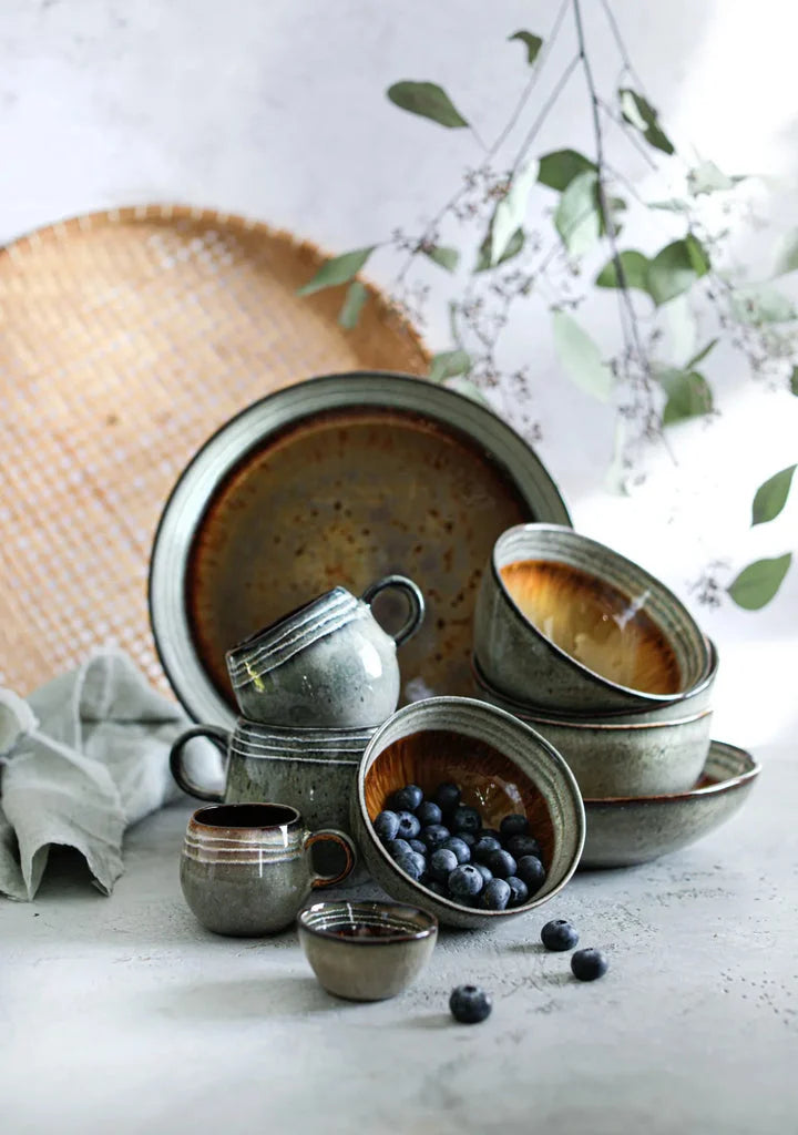 Assiette en céramique rustique pour espresso La tasse à espresso Comporta S ensemble de 6