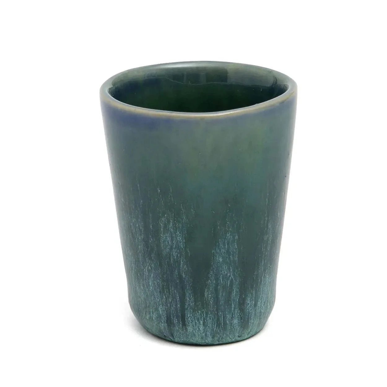 Tasses à espresso en céramique aqua faites main – lot de 4