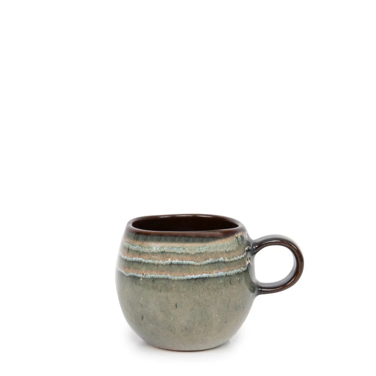 Tasses à espresso en céramique dégradée vert-gris – Set de 6
