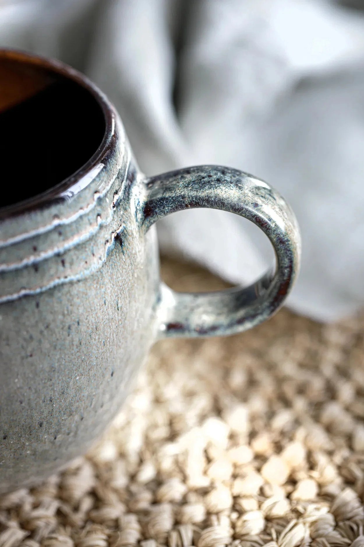Tasses à espresso en céramique dégradée vert-gris – Set de 6