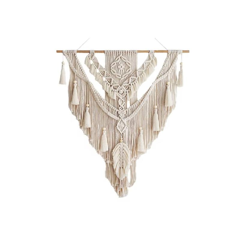 Tenture murale macramé nordique à franges