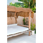 Toile d’ombrage rectangulaire en fibre de coco tressée & anneaux – 400x300 cm