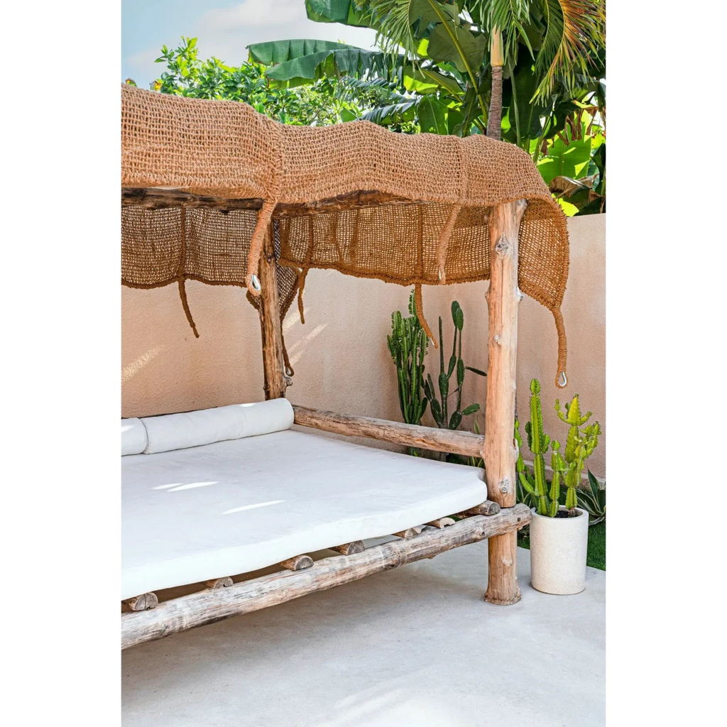 Toile d’ombrage rectangulaire en fibre de coco tressée & anneaux – 400x300 cm