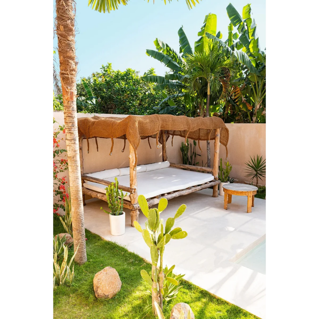 Toile d’ombrage rectangulaire en fibre de coco tressée & anneaux – 400x300 cm