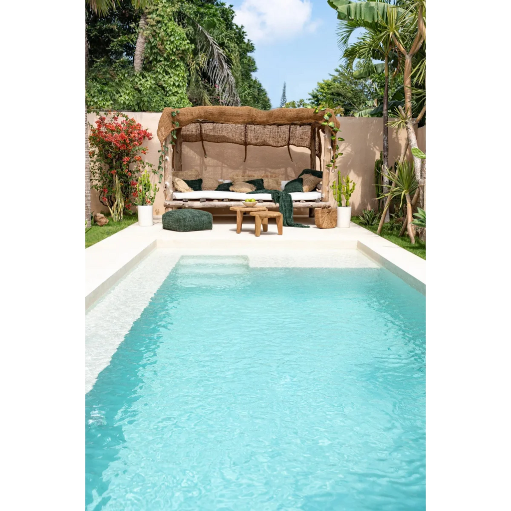 Toile d’ombrage rectangulaire en fibre de coco tressée & anneaux – 400x300 cm