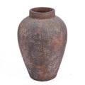 Vase amphore en terracotta patinée bordeaux H70 cm XXL rouille texturé