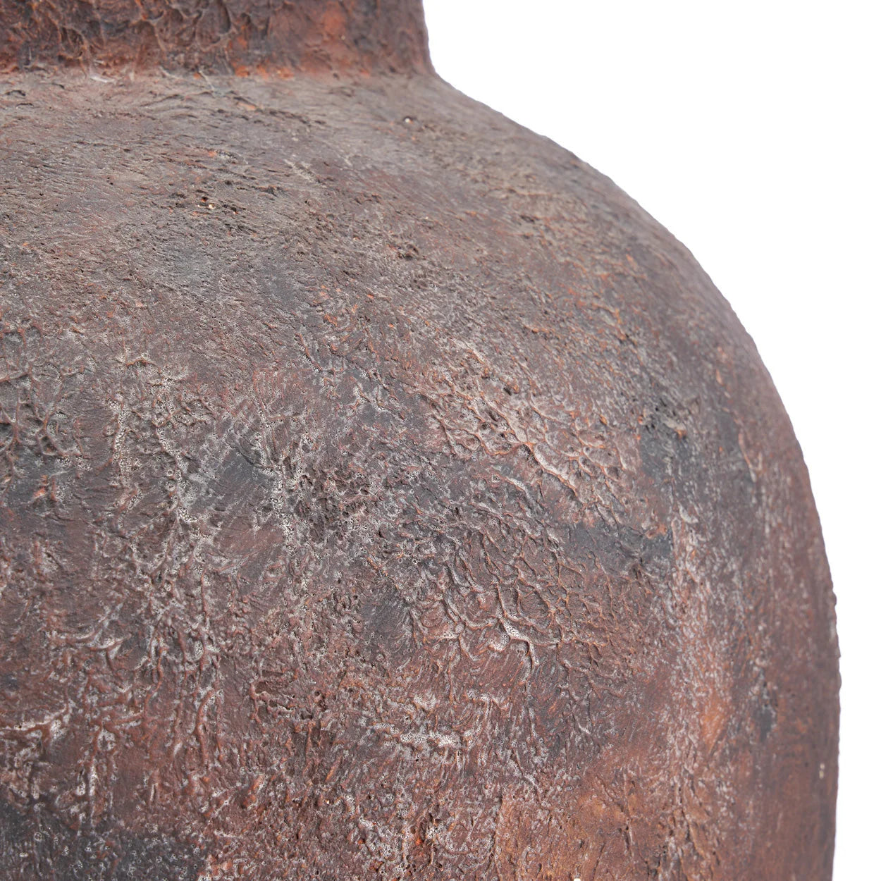 Vase amphore en terracotta patinée bordeaux H70 cm XXL rouillé