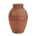 Vase amphore en terre cuite terracotta patinée H40 cm texturé rouge terreux
