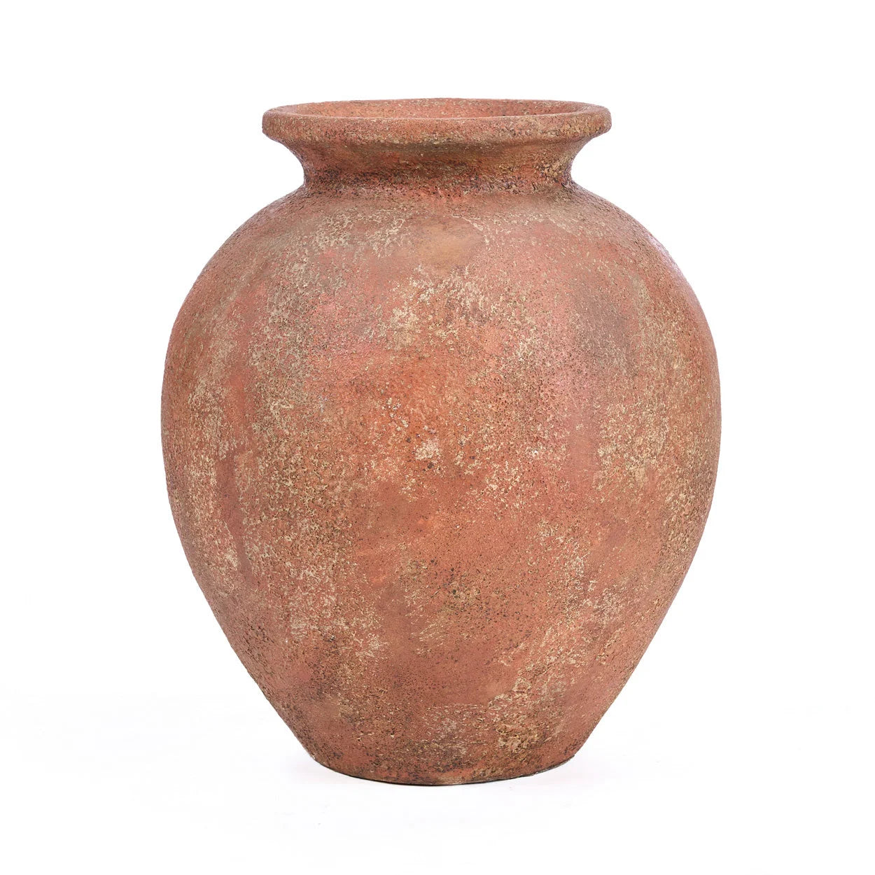 Vase amphore en terre cuite terracotta patinée H50 cm XL rustique texturé