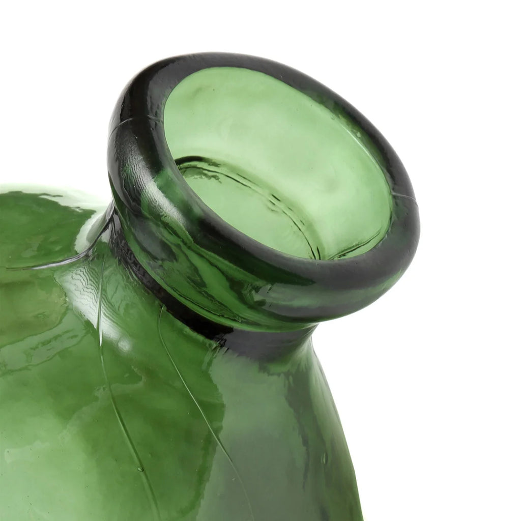 Vase bouteille en verre recyclé vert H73 cm