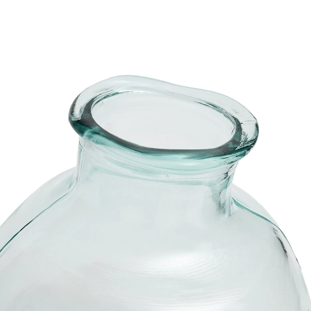 Col de vase en verre transparent recyclé bleu de 31 cm