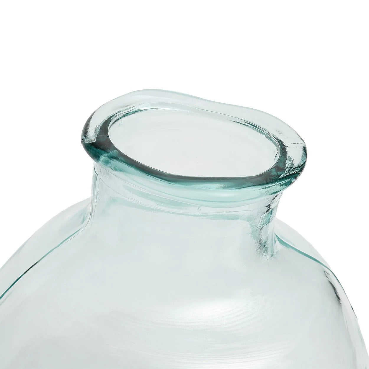 Col de vase en verre transparent recyclé bleu de 31 cm