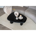 Table basse noir avec bougies et vase en céramique blanc 28 cm décoration intérieure