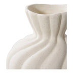 Vase en céramique blanc crème texturé avec design ondulé et plissé, lot de 2